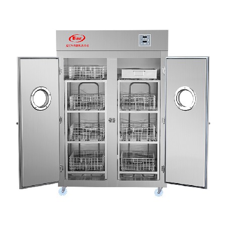 胜利牌远红外线不锈钢餐具高温消毒柜 酒店餐厅厨房用双门消毒柜